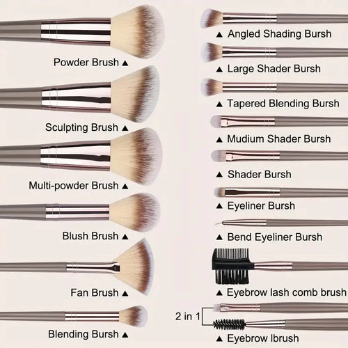 3-20Pcs Premium Makeup Brushes Set Soft Fluffy Beauty Cosmetic Foundation Makeup Brush Eyeshadow Blush Kabuki Make Up Tools