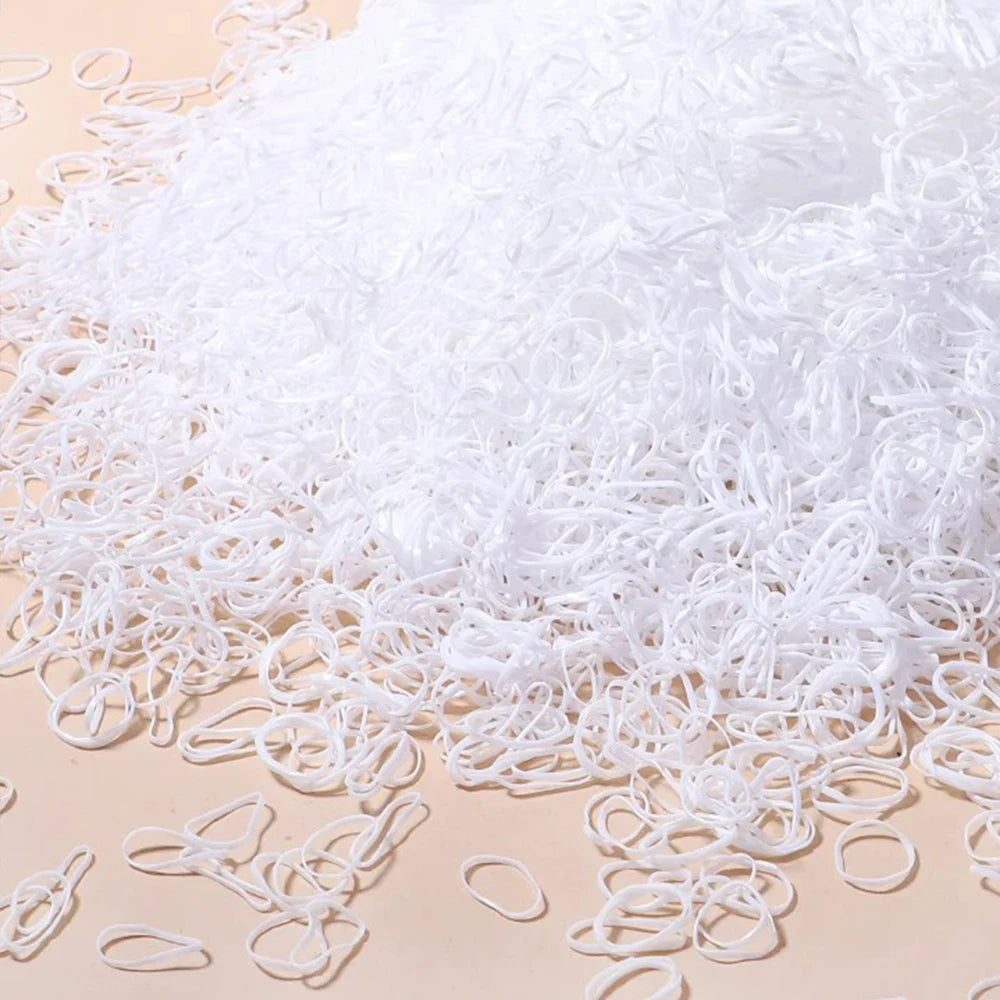 500/1000/2000pcs Girls Colourful Disposable Rubber Band Hair Ties Headband Children Ponytail Holder Bands Kids Hair Accessories