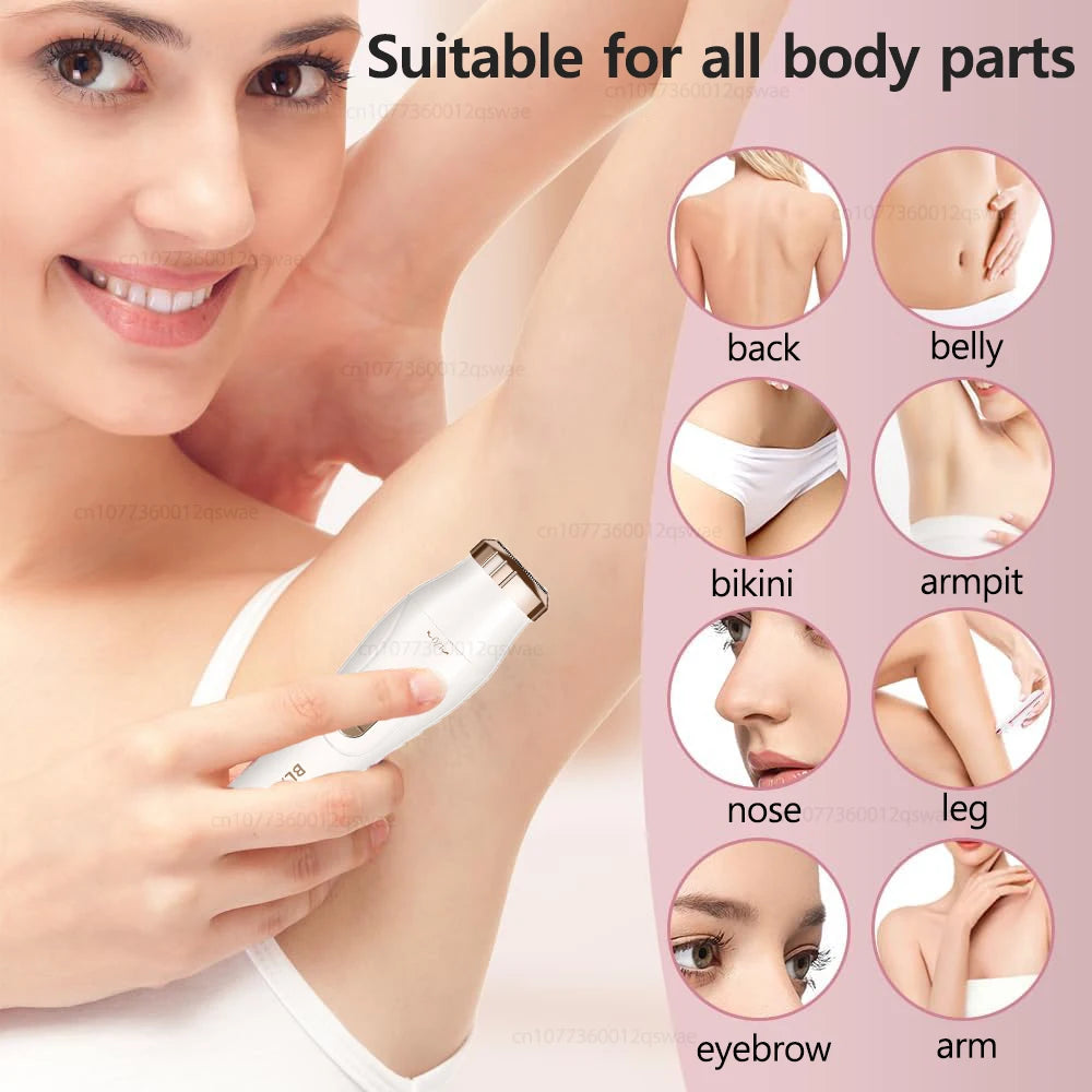 Women Electric Razors Painless Bikini Trimmer for Ladies Pubic Hair Detachable Head Electric Shaver for Women Electric Epilator