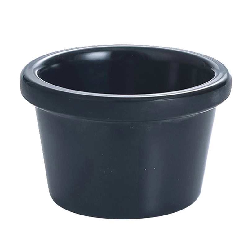 6 x 3.8cm Sauce Bowl Gravy Boats Round Glossy Melamine 6cm 50ml Black Mini Dipping Cup American Tableware For Cafe للمطبخ