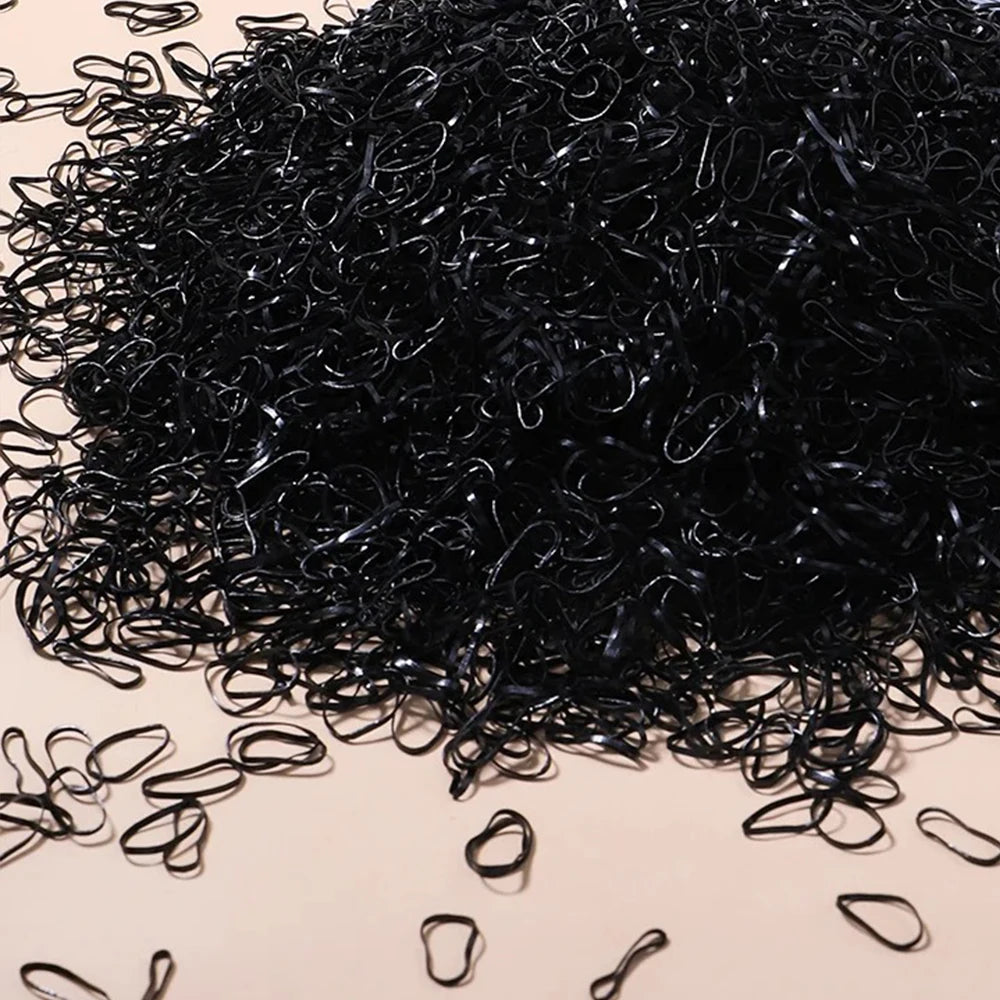 500/1000/2000pcs Girls Colourful Disposable Rubber Band Hair Ties Headband Children Ponytail Holder Bands Kids Hair Accessories