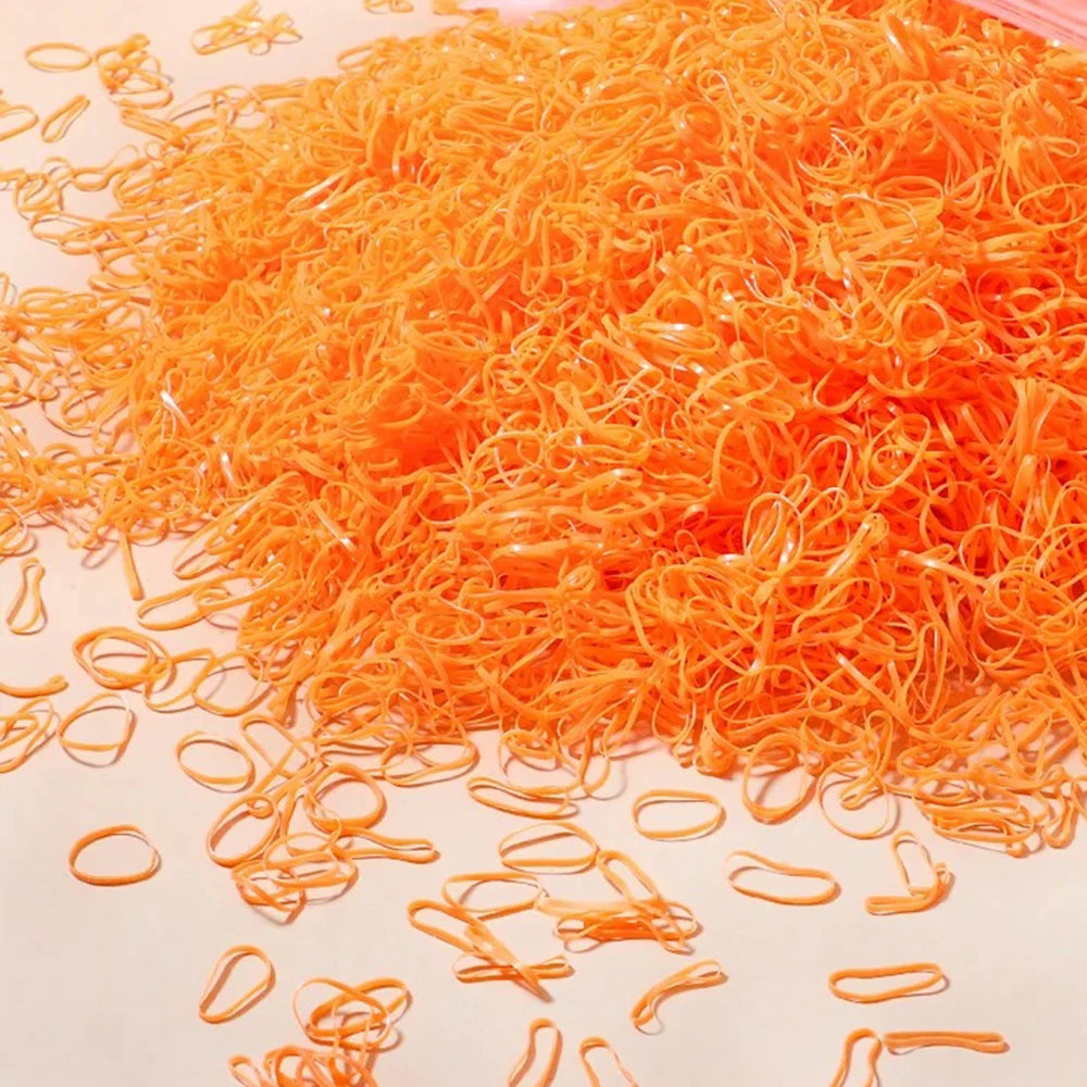 500/1000/2000pcs Girls Colourful Disposable Rubber Band Hair Ties Headband Children Ponytail Holder Bands Kids Hair Accessories