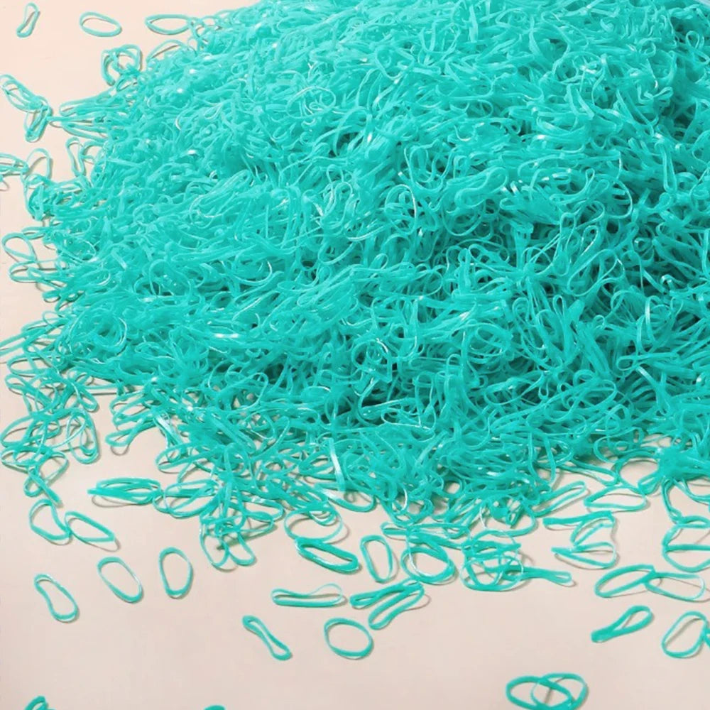 500/1000/2000pcs Girls Colourful Disposable Rubber Band Hair Ties Headband Children Ponytail Holder Bands Kids Hair Accessories