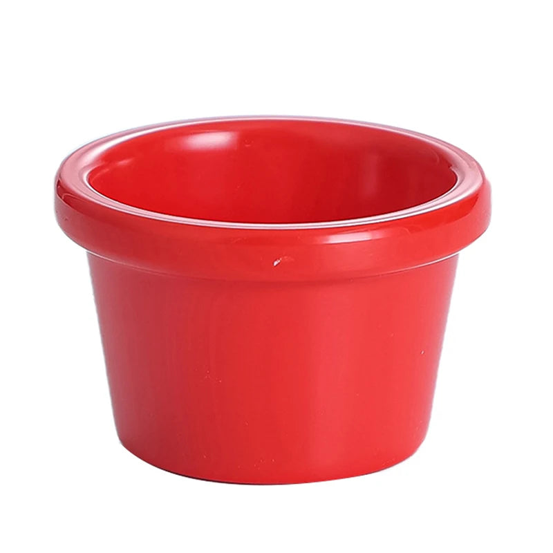 6 x 3.8cm Sauce Bowl Gravy Boats Round Glossy Melamine 6cm 50ml Black Mini Dipping Cup American Tableware For Cafe للمطبخ