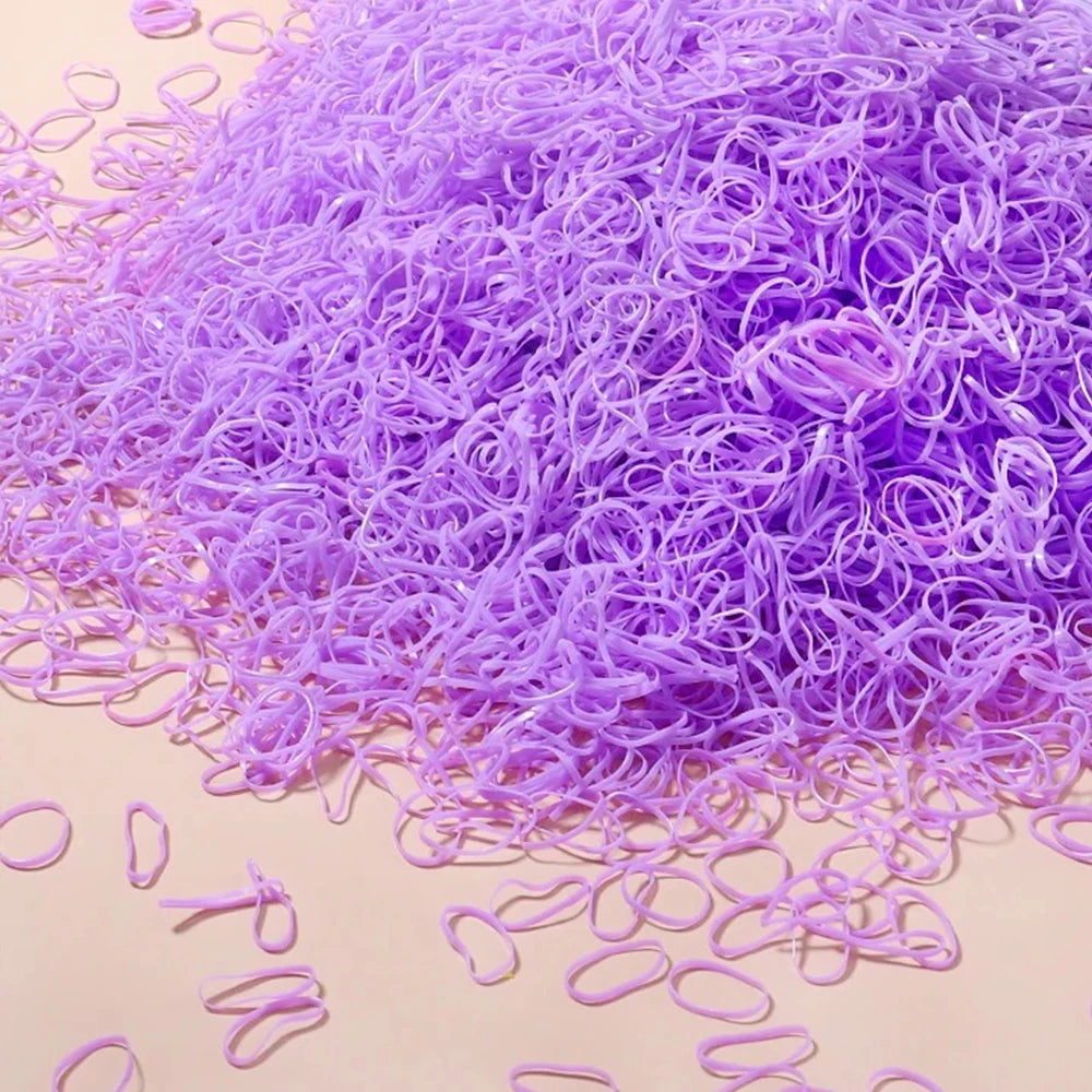 500/1000/2000pcs Girls Colourful Disposable Rubber Band Hair Ties Headband Children Ponytail Holder Bands Kids Hair Accessories