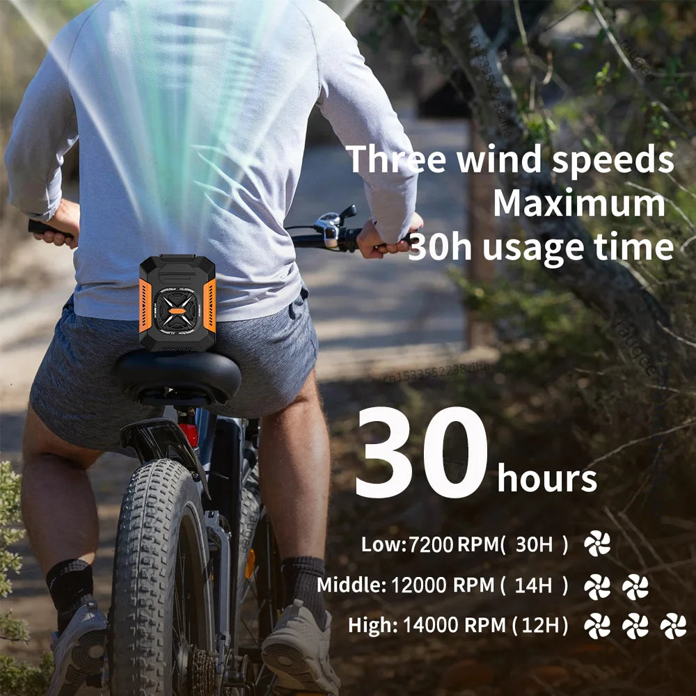 Waist Fan Portable Outdoor Hanging Neck Fan Mini Waist Neck Fan Air Clip Shirt Fan Personal USB Belt Cooling Fan 5000Mah 3 Gear