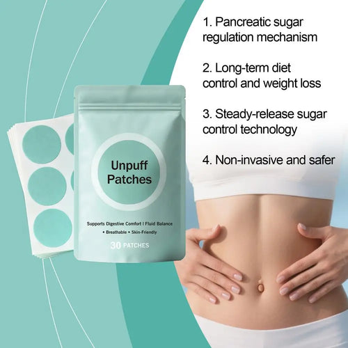 30 PATCHES Unpuff Patches Supports Digestive Comfort IFluid Balance Regulating Insulin Secretion Suppressing Appetit Breathable