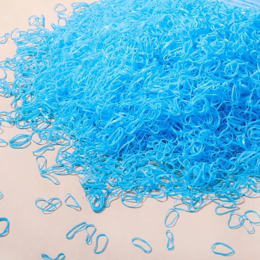 500/1000/2000pcs Girls Colourful Disposable Rubber Band Hair Ties Headband Children Ponytail Holder Bands Kids Hair Accessories