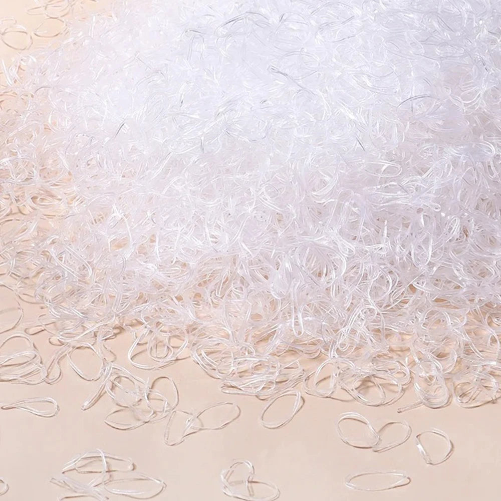 500/1000/2000pcs Girls Colourful Disposable Rubber Band Hair Ties Headband Children Ponytail Holder Bands Kids Hair Accessories