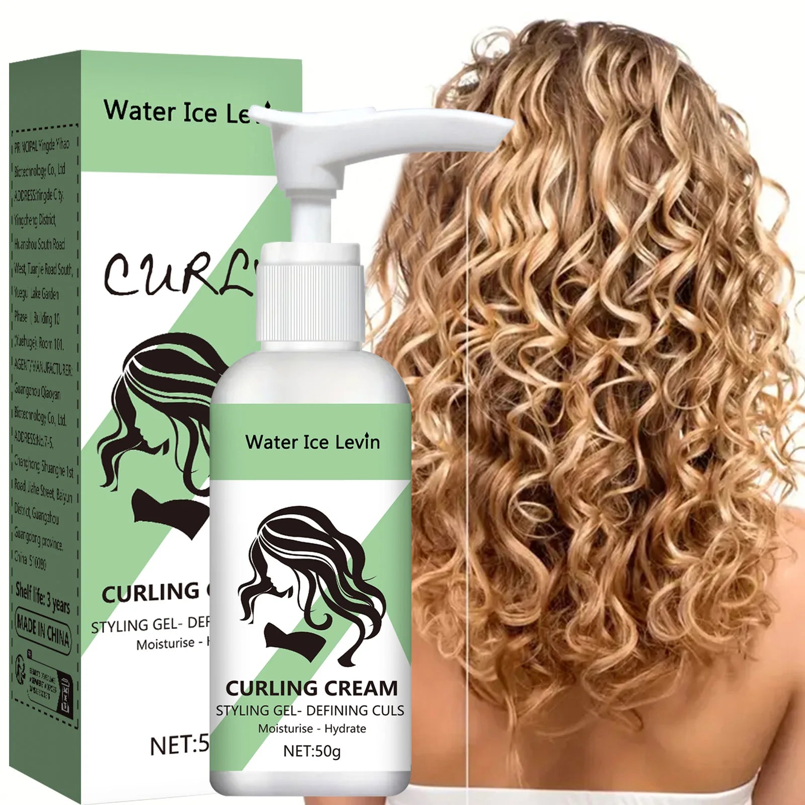 Curly hair Styling cream, moisturizing and smoothing formula, enhances the elasticity and shine of curly hair, easy to set